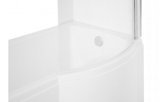 Акрилова ванна з душовою шторкою Besco Inspiro 170x70 L, асиметрична (WAI-170-NLE)
