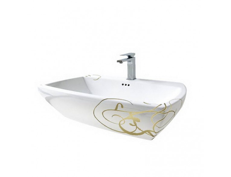 Підвісний умивальник ArtCeram Jazz, gold lettering (JZL0050106)