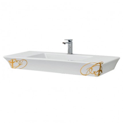 Підвісний умивальник ArtCeram Jazz, gold lettering (JZL0150106)