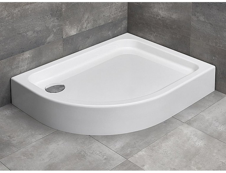 Душовий піддон асеметричний Radaway Laros E Compact 100x80x17 см, Правий, білий (SLE81017-01R)