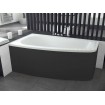 Ванна акрилова Besco Luna 150x80 L, асиметрична + чорна панель (WAL-150-NL-BL)