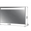 Прямокутне дзеркало з LED підсвіткою у ванну Norway 1200, підвісне 120x70x4 см