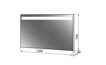Прямокутне дзеркало з LED підсвіткою у ванну Norway 1200, підвісне 120x70x4 см