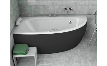 Панель для ванни Besco Milena 150 L Black / Чорна, + кріплення до панелі, екран для ванни (OAM-150-NLC)