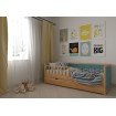 Дитяче ліжко WoodSoft Nevis з ящиками 120x190, ясень (NevisJ120190JAS)