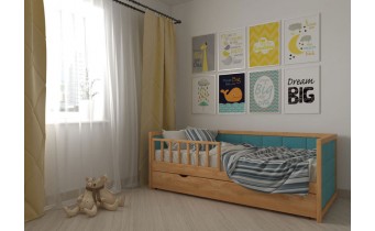 Дитяче ліжко WoodSoft Nevis з ящиками 90x200, ясень (NevisJ90200JAS)