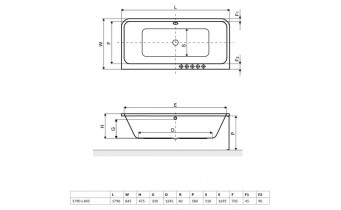 Панель для ванни Arana (комплект - 3 одиниці) (OBEX.AR2.18WH)