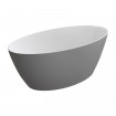 Окремостояча ванна Omnires Siena M+ 161x81 см, сіро-біла глянцева (SIENAWWBSP)