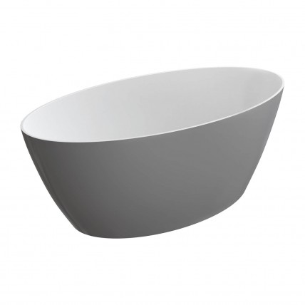 Окремостояча ванна Omnires Siena M+ 161x81 см, сіро-біла глянцева (SIENAWWBSP)