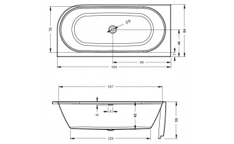 Ванна акрилова Riho Desire Corner 180x84 см, R (BD05)