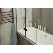 Душова шторка для ванни, нерухома Wave Glass Sandra 100x150 см, на 2 секції, прозоре скло, профіль чорний матовий / Black Душова шторка для ванни, нерухома Wave Glass Sandra 100x150 см, на 2 секції, прозоре скло, профіль чорний матовий / Black