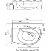 Умивальник Ravak Rosa Comfort L з отвором (XJ2P1100000) Умивальник Ravak Rosa Comfort L з отвором (XJ2P1100000)