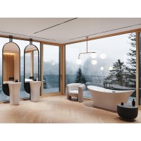 Окремостояча акрилова ванна Besco Amber 170x80 з сифоном click / clack, білий (WAS-170-ABB)