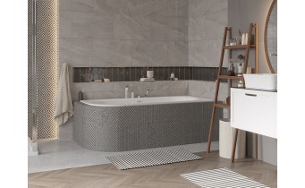 Акрилова ванна Besco Avita Slim + 160x75 R, асиметрична + сифон золотий (WAV-160-PPZ)