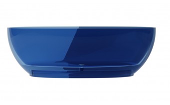 Ванна овальна окремостояча з матеріалу ResiCast Besco Mexa Blue Wave 170x78x55 см, + сифон Chrome, Синя хвиля, прозора ванна (WAM-170-BWC)