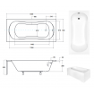 Ванна акрилова з ручками Besco Aria Plus 150x70, пряма + 2 ручки Standard (WAA-150-PU)