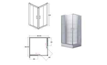Душова кабіна Besco Modern 90x90x165, прозоре скло (MK-90-165-C)