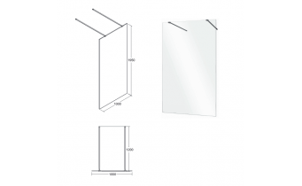 Душова кабіна Besco Aveo Due Black 100x195, прозоре скло (ADB-100-195C)