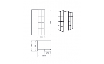 Душова кабіна Besco Excea 120x90x190, прозоре скло (EXC-129-190B)