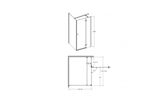 Душова кабіна Besco Pixa 120x90x195 L, прозоре скло (PPL-129-195C)