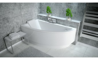 Ванна акрилова Besco Praktika 150x70 L, Лівостороння, асиметрична (WAP-150-NL)