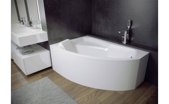 Ванна акрилова Besco Rima 140x90 L, Лівостороння, асиметрична, із заокругленим кутом (WAR-140-NL)
