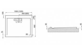 Душовий піддон Polimat Comfort 120x80 білий (00842)