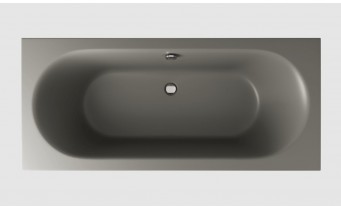 Ванна акрилова пряма Excellent Oceana Slim 160x75 см, Сіра матова / Matt Grey, під забудову, пєдестал, бортик 18 мм