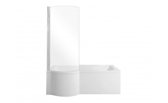 Акрилова ванна з душовою шторкою Besco Inspiro 170x70 L, асиметрична (WAI-170-NLE)