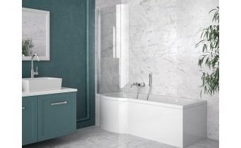 Акрилова ванна з душовою шторкою Besco Inspiro 170x70 L, асиметрична (WAI-170-NLE)