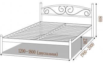 Двоспальне ліжко Метал-дизайн Вероніка 180x200 (MT-D-VR8)