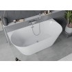 Вільностояча пристінна акрилова слім ванна Oval Slim / Овал Слім 170x80x58 см, біла глянцева, суцільнолита із заокругленими кутами, накладки злив перелив хром, бортик 12 мм, + klick - klack