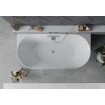Вільностояча пристінна акрилова слім ванна Oval Slim / Овал Слім 170x80x58 см, біла глянцева, суцільнолита із заокругленими кутами, накладки злив перелив хром, бортик 12 мм, + klick - klack