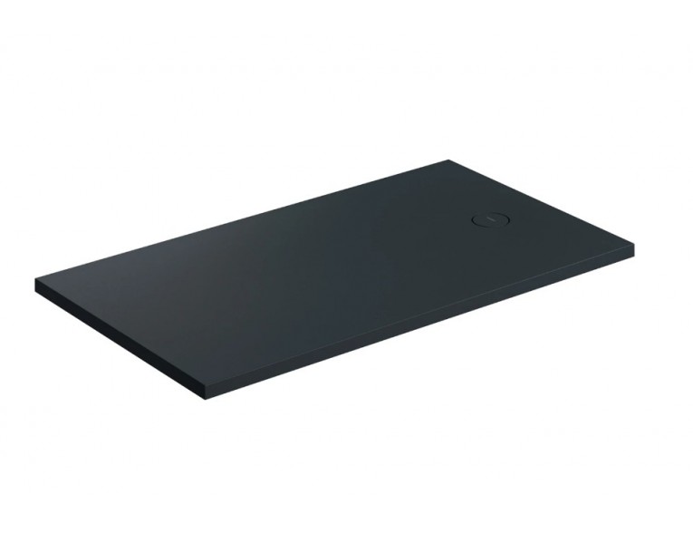Душовий піддон, камяний Omnires Aquarock M+ 90x160 см, антиковзкий, прямокутний, Чорний матовий