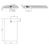 Душовий піддон, камяний Omnires Aquarock M+ 90x160 см, антиковзкий, прямокутний, Чорний матовий