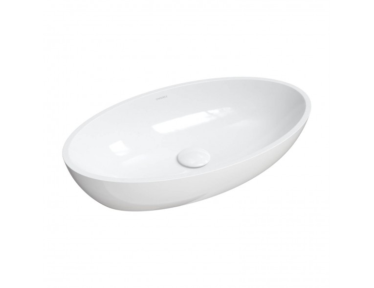 Умивальник на стільницю Omnires Siena M+ 60x35 см, білий глянцевий (SIENALUNBP)