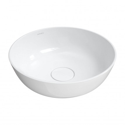 Умивальник на стільницю Omnires Silk M+ 40 см, круглий, білий глянцевий (SILKR400BP)