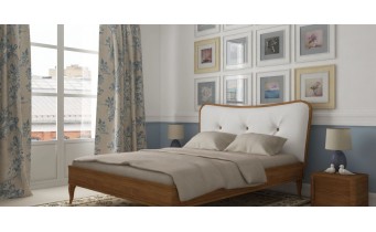 Двоспальне ліжко WoodSoft Orlean / Орлеан 140x190, Ясень (Orlean140190JAS)