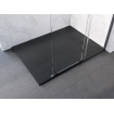 Душовий піддон конгломерат SMC, прямокутний Besco Vexo Black UltraSlim 160x90x2,6 см, Чорний матовий, із структорованою поверхнею