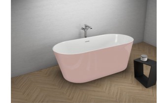 Окремостояча ванна Polimat UZO 160x80, рожева + ніжки (00438)