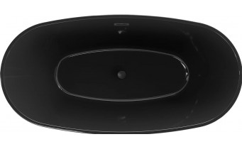 Окремостояча акрилова ванна Eris / Еріс 170x80x58 см, чорна глянцева, суцільнолита, овальна
