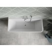 Пристінна окремостояча прямокутна акрилова ванна Volta / Вольта 170x75x58 см, біла глянцева, суцільнолита