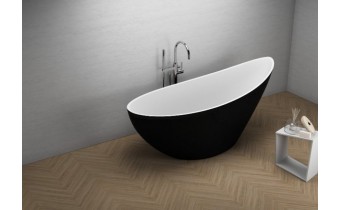 Ванна акрилова окремостояча Polimat ZOE 180х80 см, чорна матова + ніжки (00332)