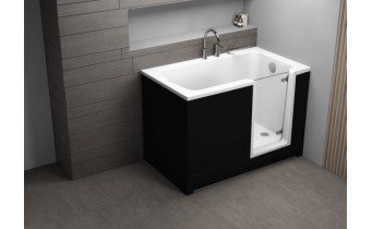 Ванна Polimat PERE 135х75 чорна + ніжки (00153)