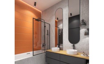Дзеркало з LED підсвіткою у ванну Elita Sharon Long Cut 35/150 Black, 35x150x3,1 см (168508)