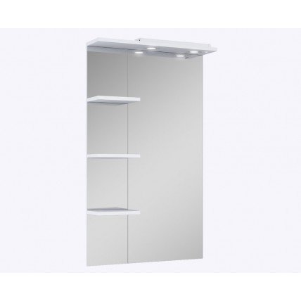 Дзеркало з LED підсвіткою і полицями у ванну Elita Amigo 60 White, 60x103,9x16 см (974754)
