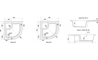 Душовий піддон глибокий Ravak Sabina 80x80x27 см LA (A214001020)