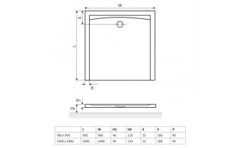 Піддон квадратний EXCELLENT Forma 1000x1000, низький (BREX.FOR10WHN)
