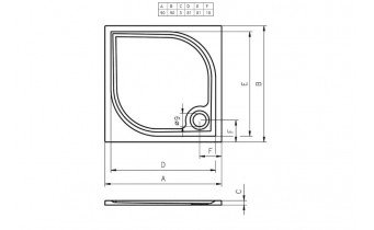 Душовий піддон Riho Kolping 900х900, білий (DB21)