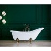 Окремостояча овальна ванна з мармуру Dremex Coco Gold 179x80,5x78,8 см, Gelcoat, білий глянцевий + сифон + ніжки